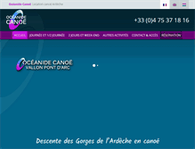 Tablet Screenshot of oceanidecanoe.com